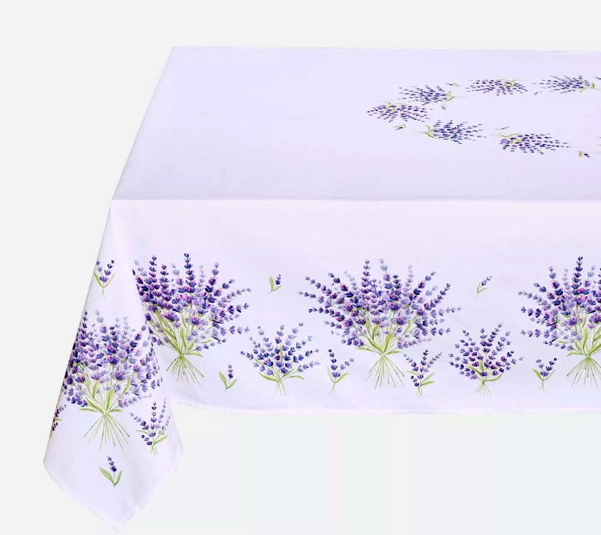 French tablecloth coated or cotton (Bonnieux. Lavender blue)